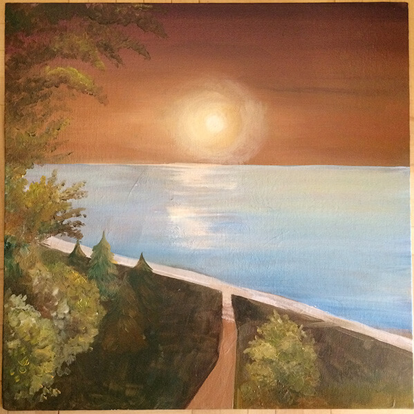 Закат. Картина маслом